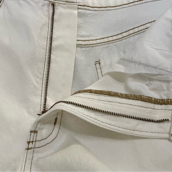 FRAME DENIM Womens Shorts High-Rise Ecru Cuffed Hem Ivory Cotton Size 32 - Picture 11 of 12